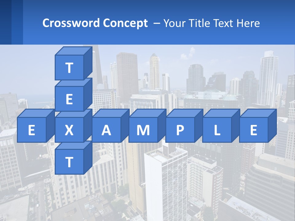 A City Skyline With Skyscrapers And A Blue Sky PowerPoint Template