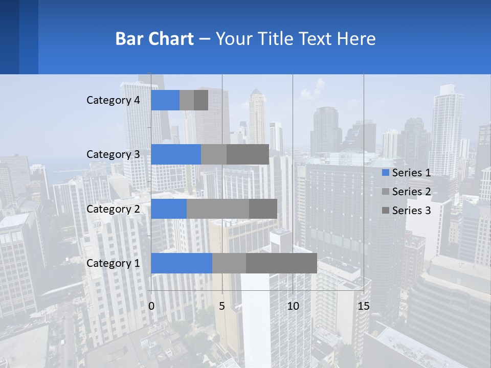 A City Skyline With Skyscrapers And A Blue Sky PowerPoint Template
