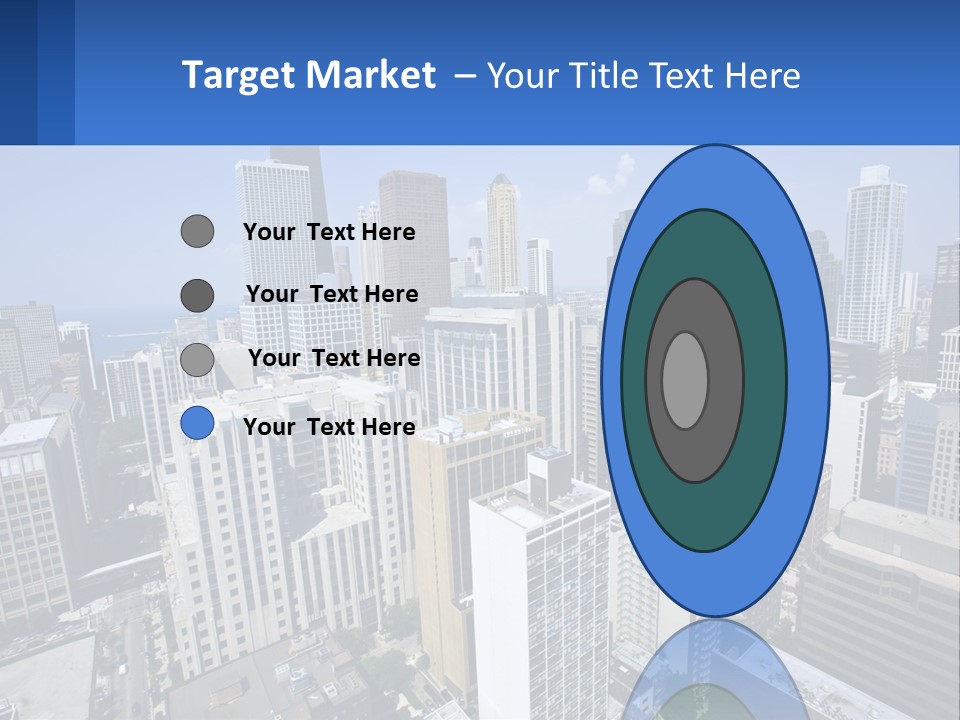 A City Skyline With Skyscrapers And A Blue Sky PowerPoint Template