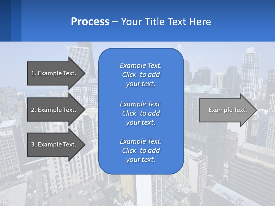 A City Skyline With Skyscrapers And A Blue Sky PowerPoint Template