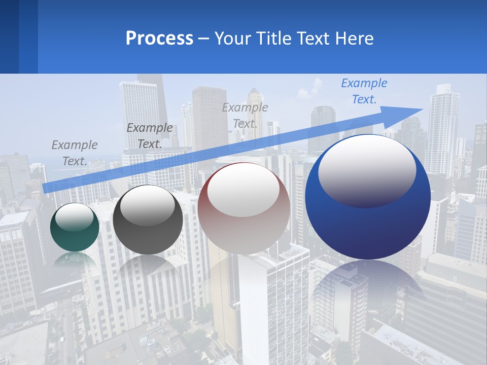 A City Skyline With Skyscrapers And A Blue Sky PowerPoint Template