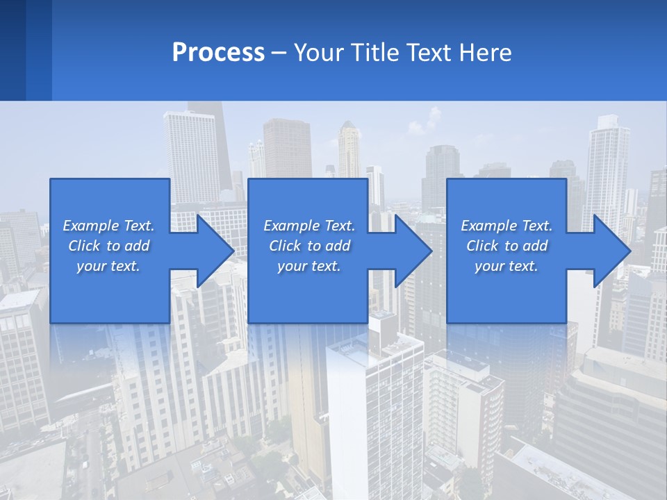 A City Skyline With Skyscrapers And A Blue Sky PowerPoint Template