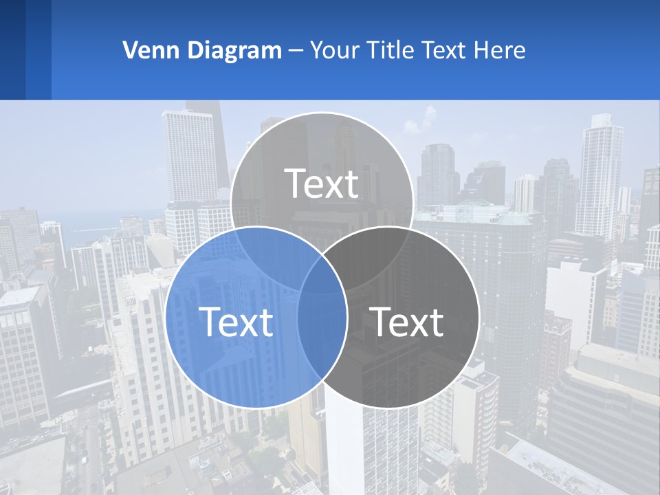 A City Skyline With Skyscrapers And A Blue Sky PowerPoint Template