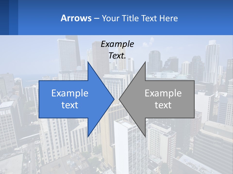 A City Skyline With Skyscrapers And A Blue Sky PowerPoint Template