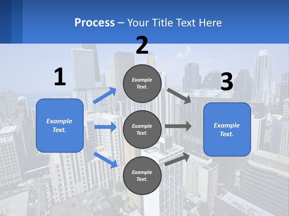 A City Skyline With Skyscrapers And A Blue Sky PowerPoint Template