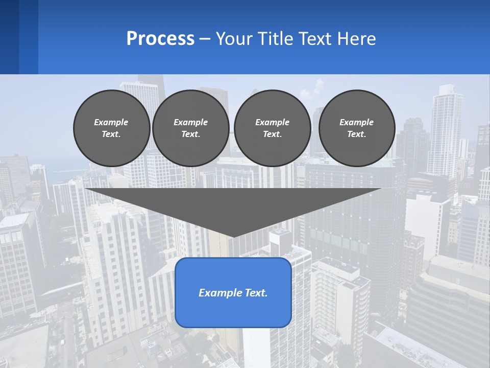 A City Skyline With Skyscrapers And A Blue Sky PowerPoint Template
