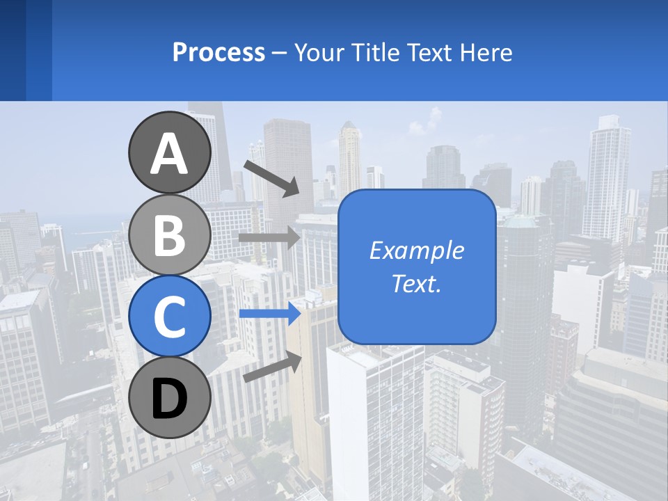 A City Skyline With Skyscrapers And A Blue Sky PowerPoint Template