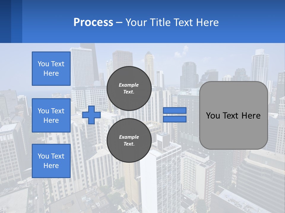 A City Skyline With Skyscrapers And A Blue Sky PowerPoint Template