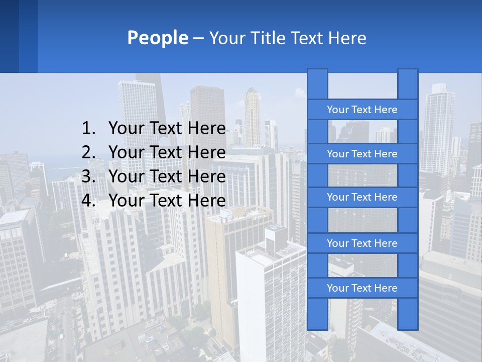A City Skyline With Skyscrapers And A Blue Sky PowerPoint Template