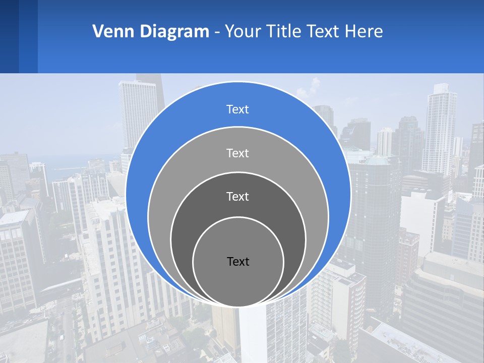 A City Skyline With Skyscrapers And A Blue Sky PowerPoint Template
