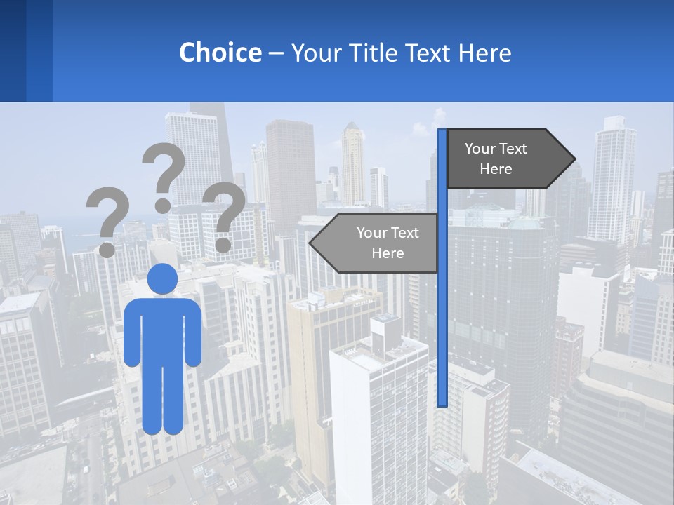 A City Skyline With Skyscrapers And A Blue Sky PowerPoint Template