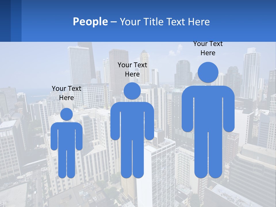 A City Skyline With Skyscrapers And A Blue Sky PowerPoint Template