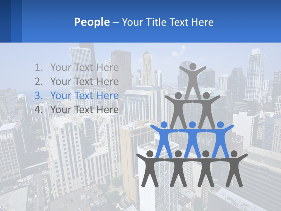 A City Skyline With Skyscrapers And A Blue Sky PowerPoint Template