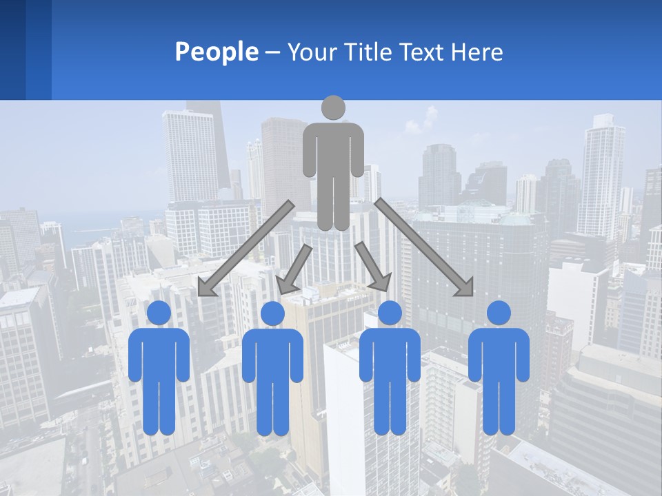 A City Skyline With Skyscrapers And A Blue Sky PowerPoint Template