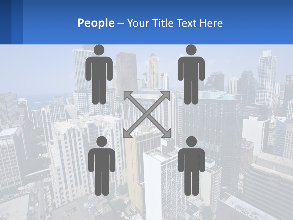 A City Skyline With Skyscrapers And A Blue Sky PowerPoint Template