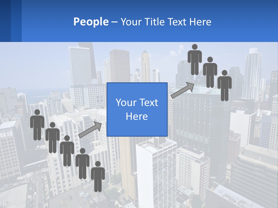 A City Skyline With Skyscrapers And A Blue Sky PowerPoint Template