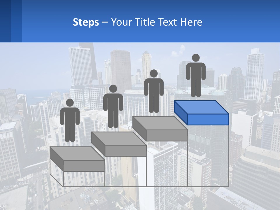 A City Skyline With Skyscrapers And A Blue Sky PowerPoint Template