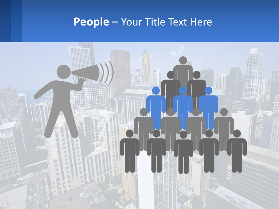 A City Skyline With Skyscrapers And A Blue Sky PowerPoint Template