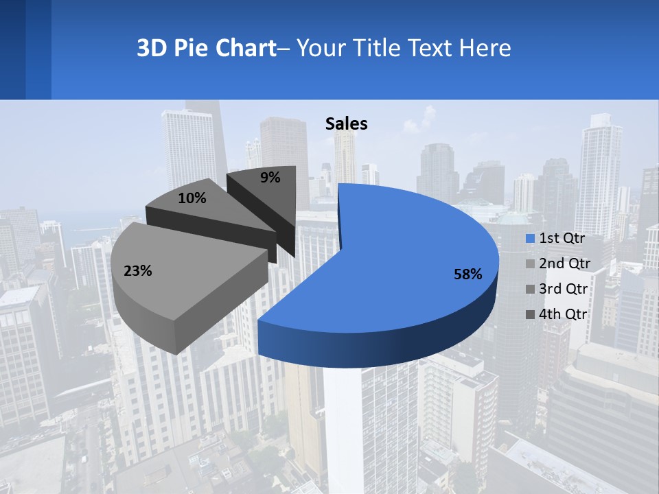 A City Skyline With Skyscrapers And A Blue Sky PowerPoint Template