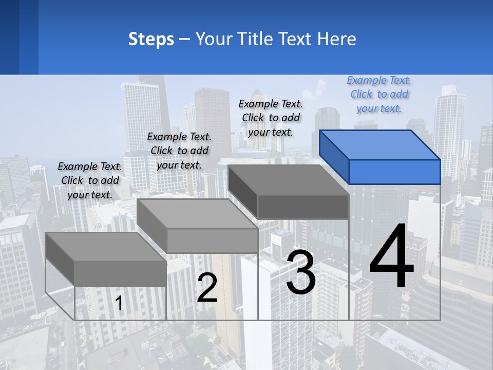 A City Skyline With Skyscrapers And A Blue Sky PowerPoint Template