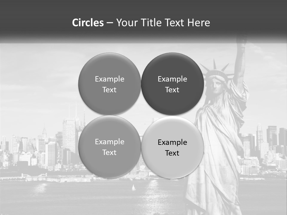 A Statue Of Liberty In Front Of A City Skyline PowerPoint Template