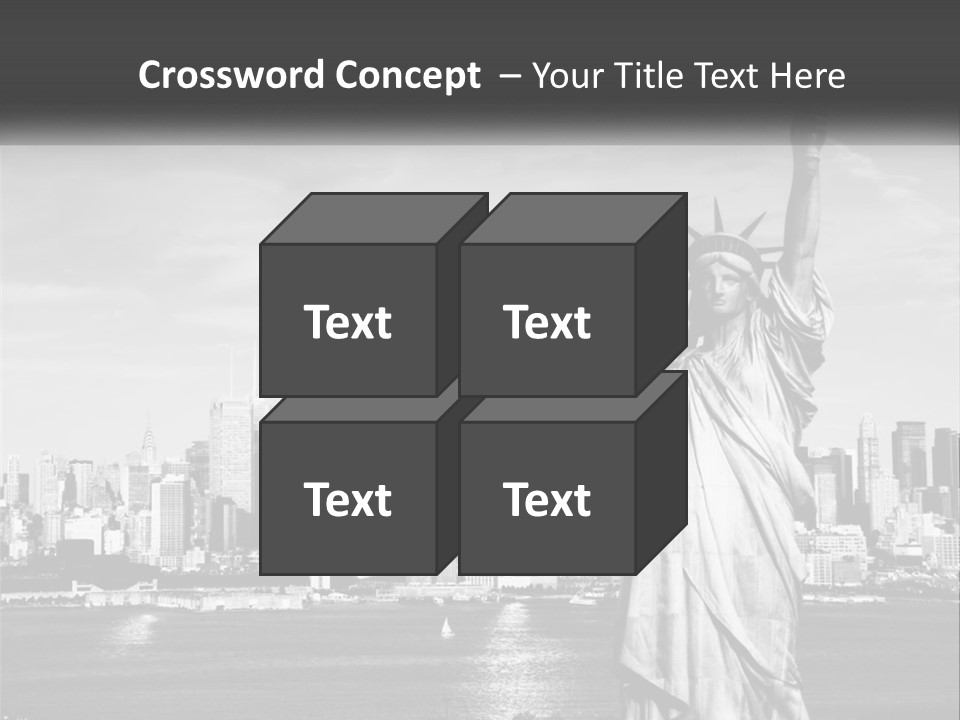 A Statue Of Liberty In Front Of A City Skyline PowerPoint Template