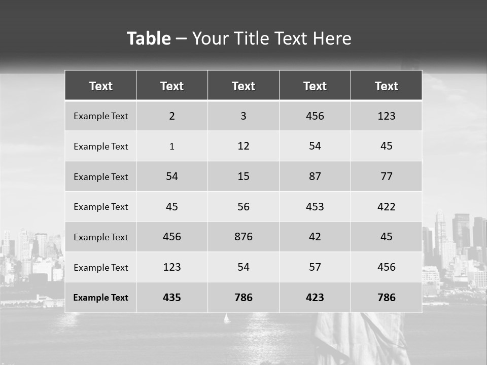 A Statue Of Liberty In Front Of A City Skyline PowerPoint Template