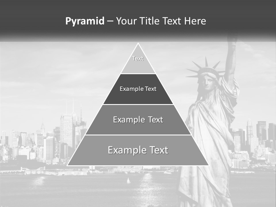 A Statue Of Liberty In Front Of A City Skyline PowerPoint Template