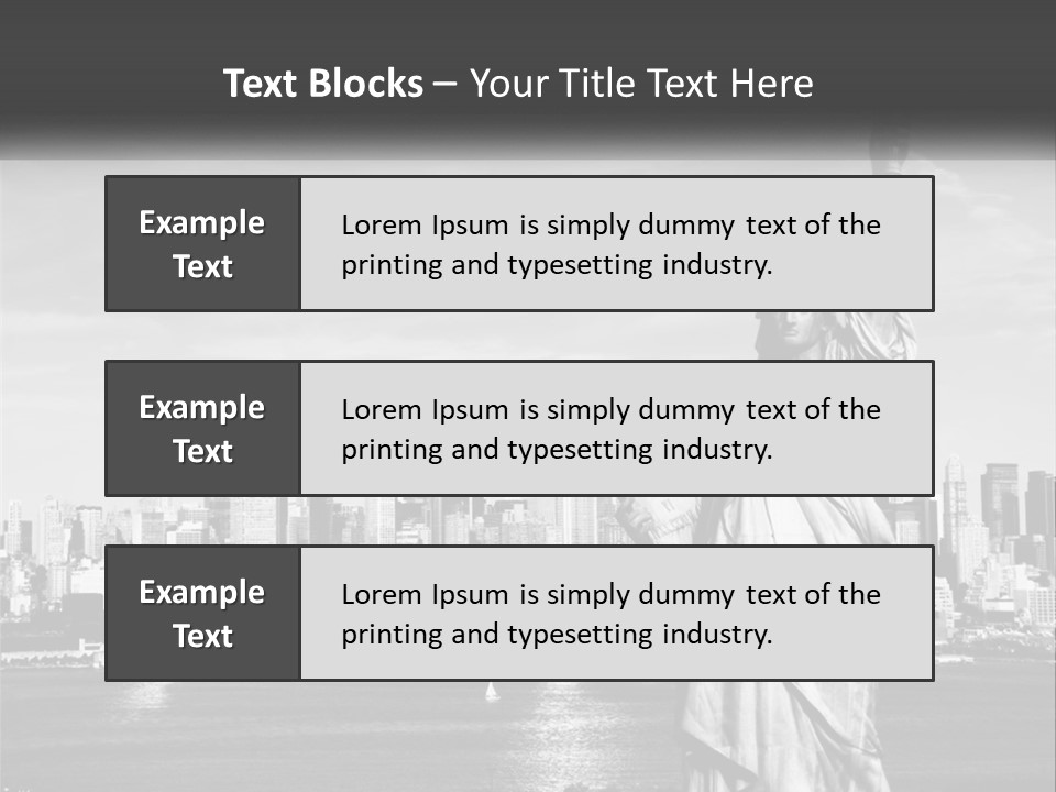 A Statue Of Liberty In Front Of A City Skyline PowerPoint Template