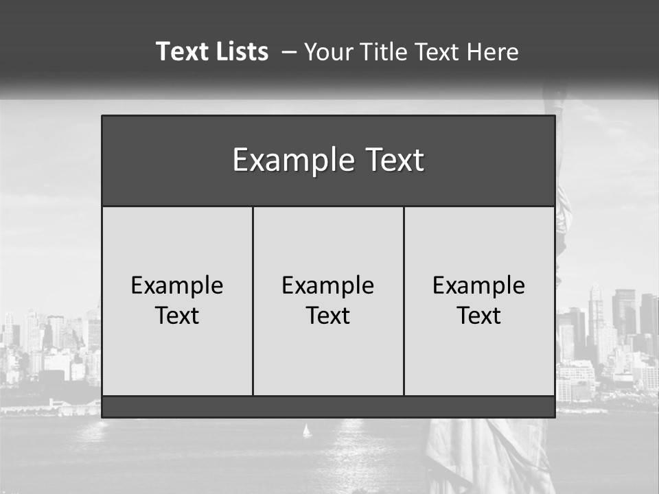 A Statue Of Liberty In Front Of A City Skyline PowerPoint Template