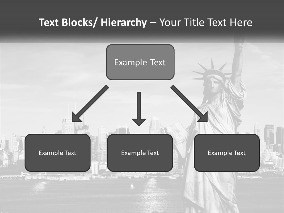 A Statue Of Liberty In Front Of A City Skyline PowerPoint Template