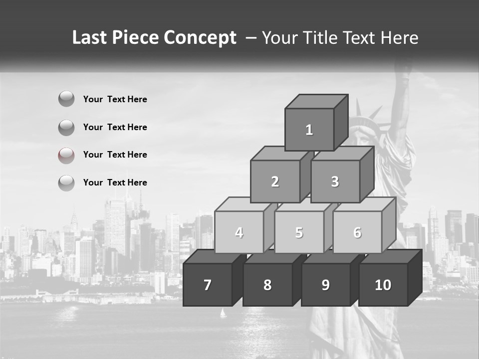A Statue Of Liberty In Front Of A City Skyline PowerPoint Template