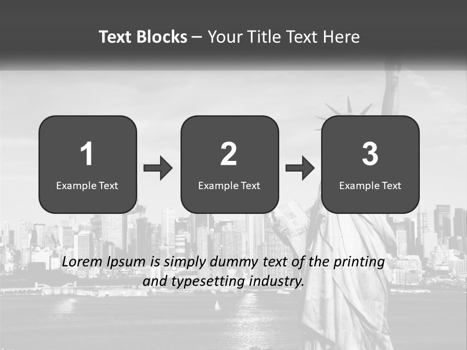A Statue Of Liberty In Front Of A City Skyline PowerPoint Template