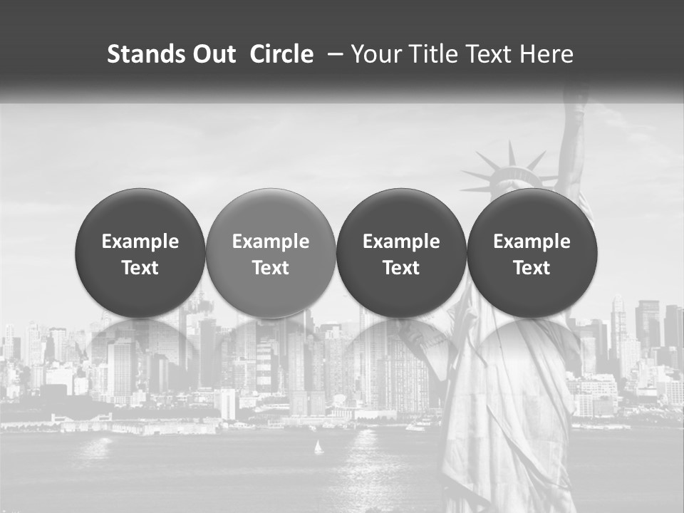 A Statue Of Liberty In Front Of A City Skyline PowerPoint Template