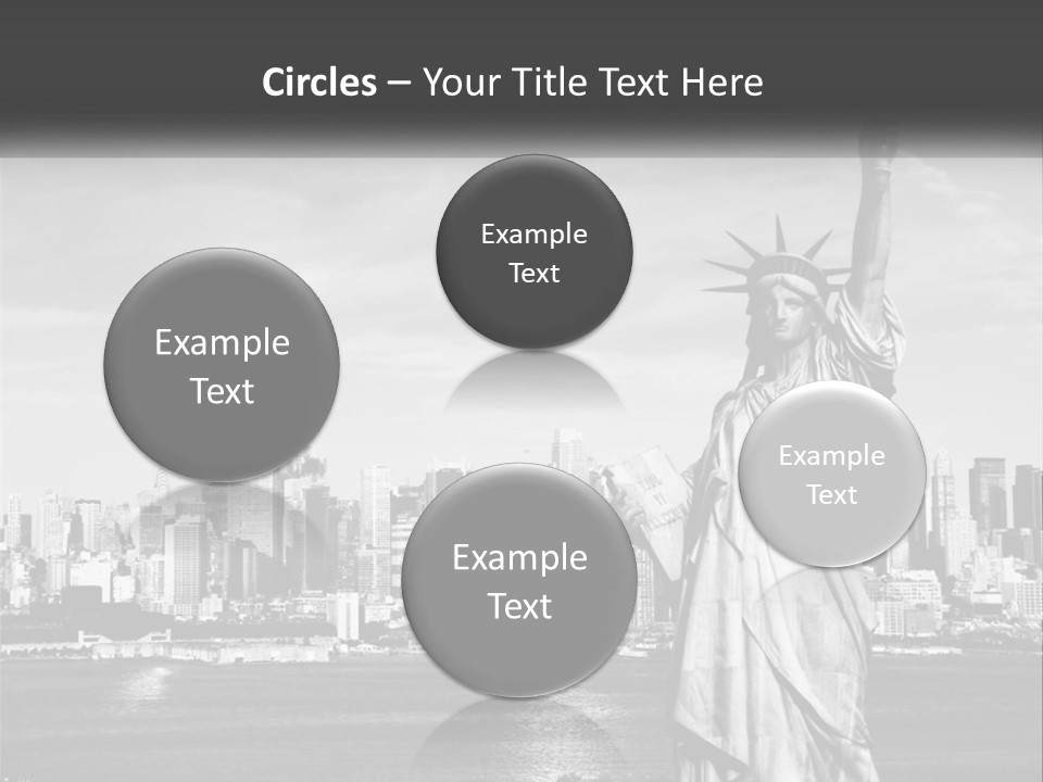 A Statue Of Liberty In Front Of A City Skyline PowerPoint Template