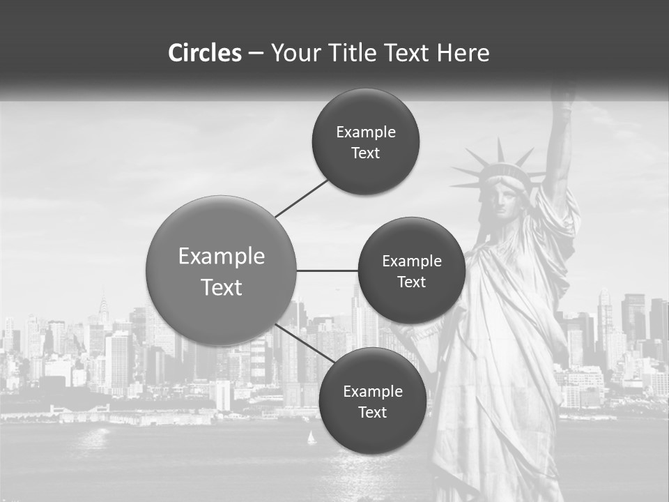 A Statue Of Liberty In Front Of A City Skyline PowerPoint Template