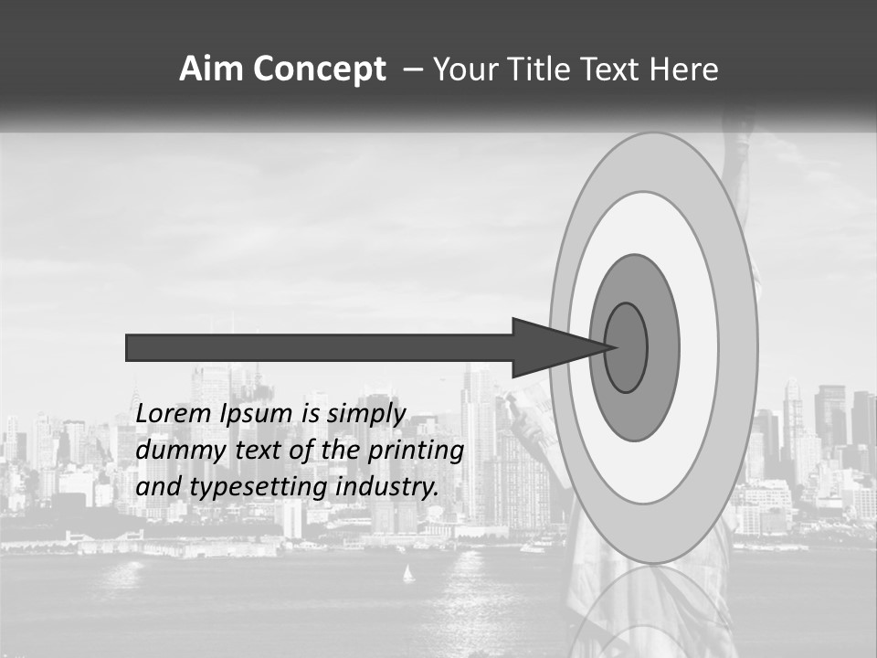 A Statue Of Liberty In Front Of A City Skyline PowerPoint Template