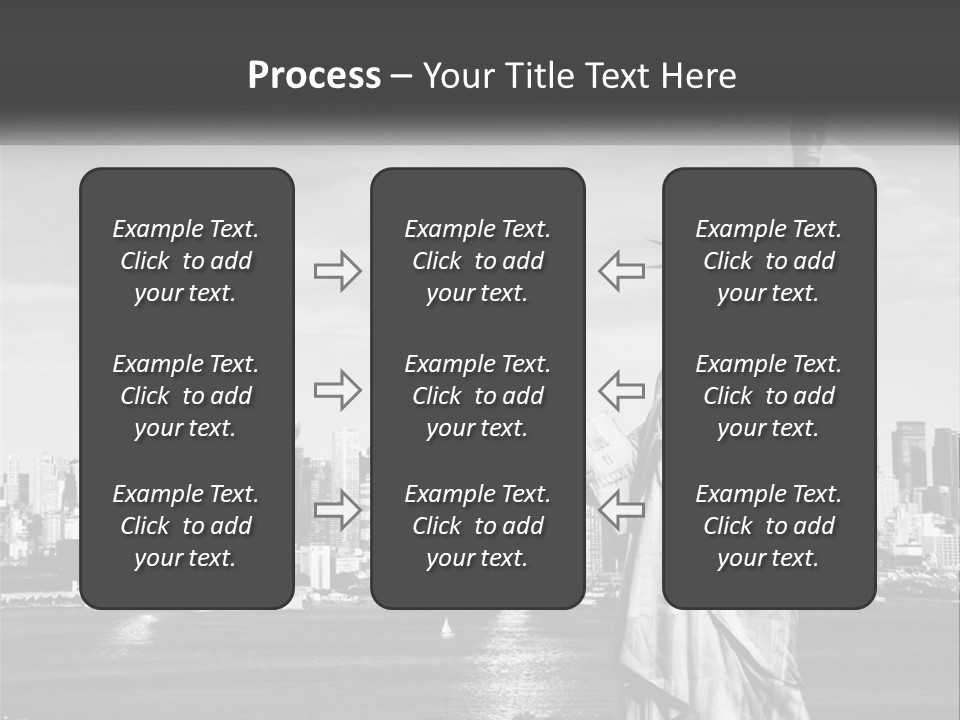 A Statue Of Liberty In Front Of A City Skyline PowerPoint Template