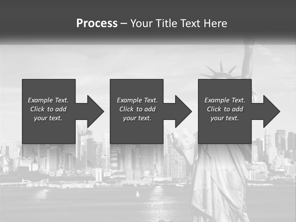 A Statue Of Liberty In Front Of A City Skyline PowerPoint Template