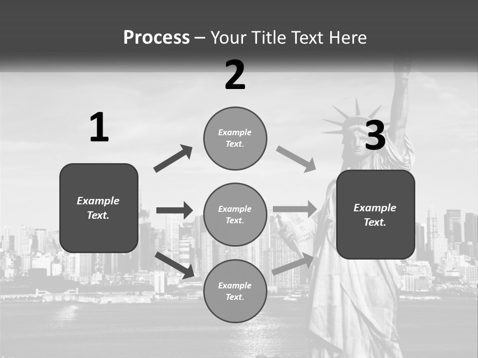 A Statue Of Liberty In Front Of A City Skyline PowerPoint Template