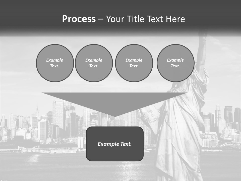 A Statue Of Liberty In Front Of A City Skyline PowerPoint Template
