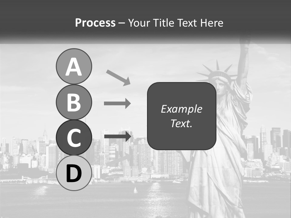 A Statue Of Liberty In Front Of A City Skyline PowerPoint Template