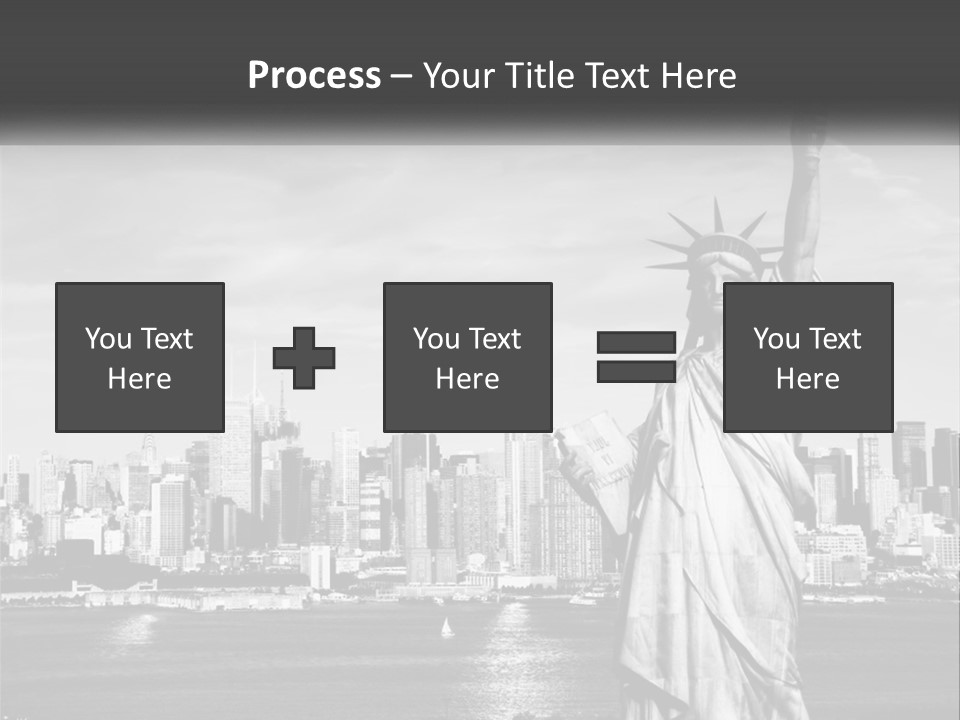 A Statue Of Liberty In Front Of A City Skyline PowerPoint Template