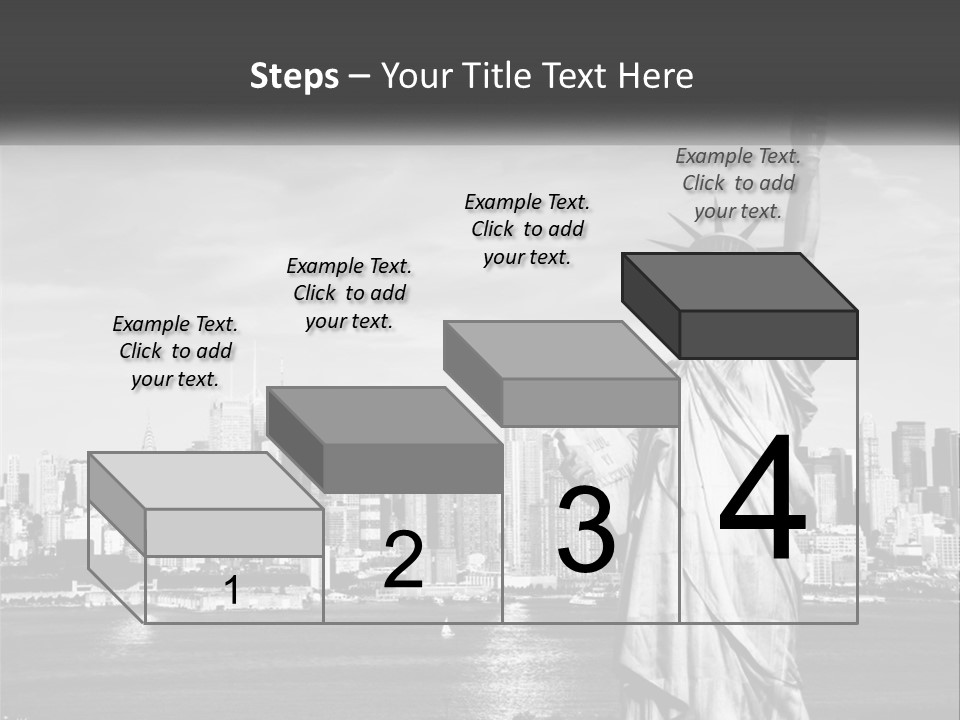 A Statue Of Liberty In Front Of A City Skyline PowerPoint Template