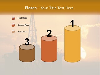 An Oil Rig In The Middle Of The Ocean At Sunset PowerPoint Template