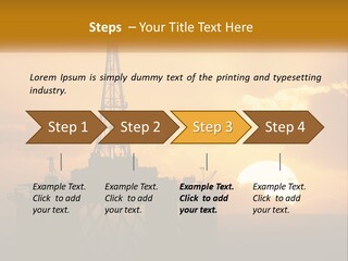 An Oil Rig In The Middle Of The Ocean At Sunset PowerPoint Template