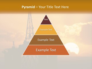 An Oil Rig In The Middle Of The Ocean At Sunset PowerPoint Template