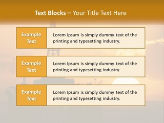 An Oil Rig In The Middle Of The Ocean At Sunset PowerPoint Template