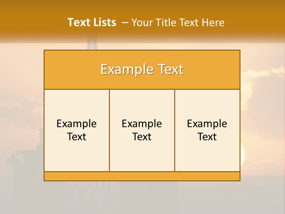 An Oil Rig In The Middle Of The Ocean At Sunset PowerPoint Template