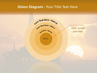 An Oil Rig In The Middle Of The Ocean At Sunset PowerPoint Template